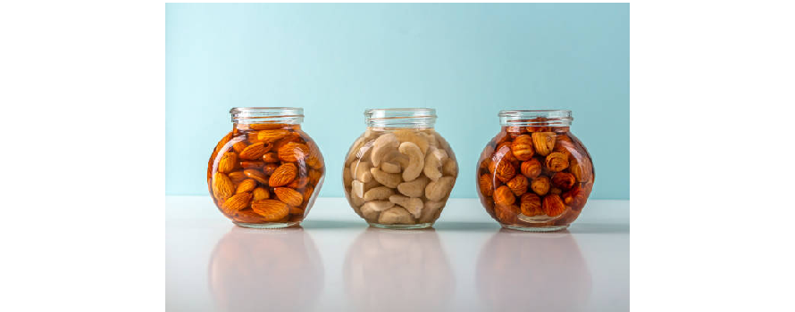 Ayurveda suggests soaking nuts for six-eight hours before consumption